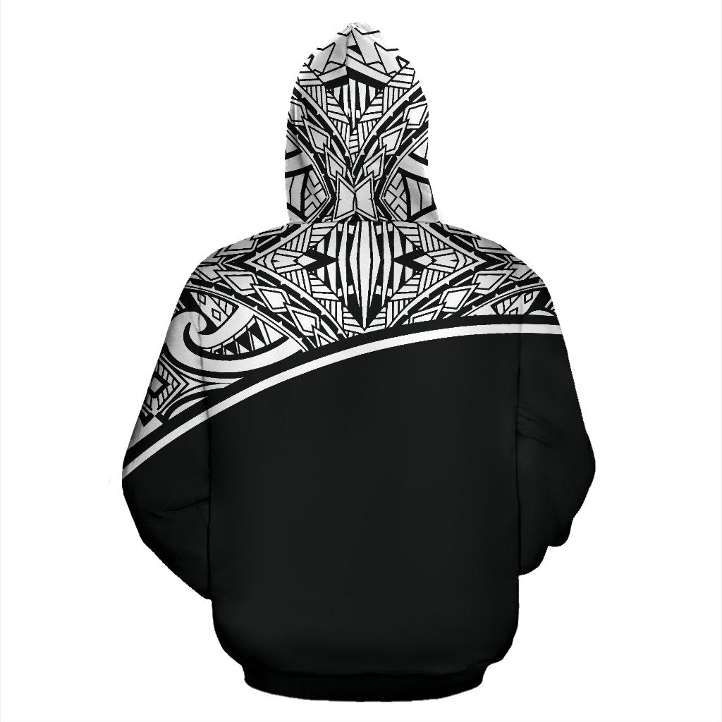Poly All Over Print Custom Hoodie Polynesian Curve Black Style - Polynesian Pride