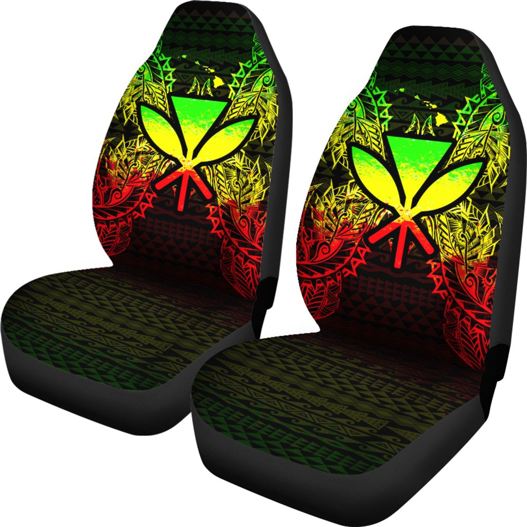 Hawaii Car Seat Cover - Kanaka Maoli Map Reggae - Polynesian Pride