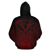 Hawaii Kanaka Polynesian Hoodie Red Neon Style - Polynesian Pride