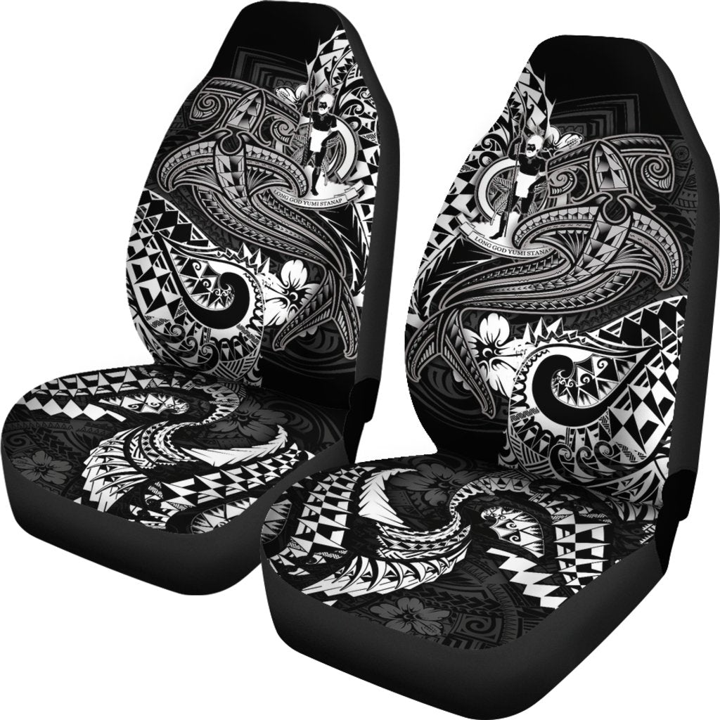 Vanuatu Polynesian Car Seat Covers - White Shark Polynesian Tattoo - Polynesian Pride