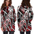 Wallis and Futuna Women's Hoodie Dress - Tribal Flower Special Pattern Red Color Red - Polynesian Pride