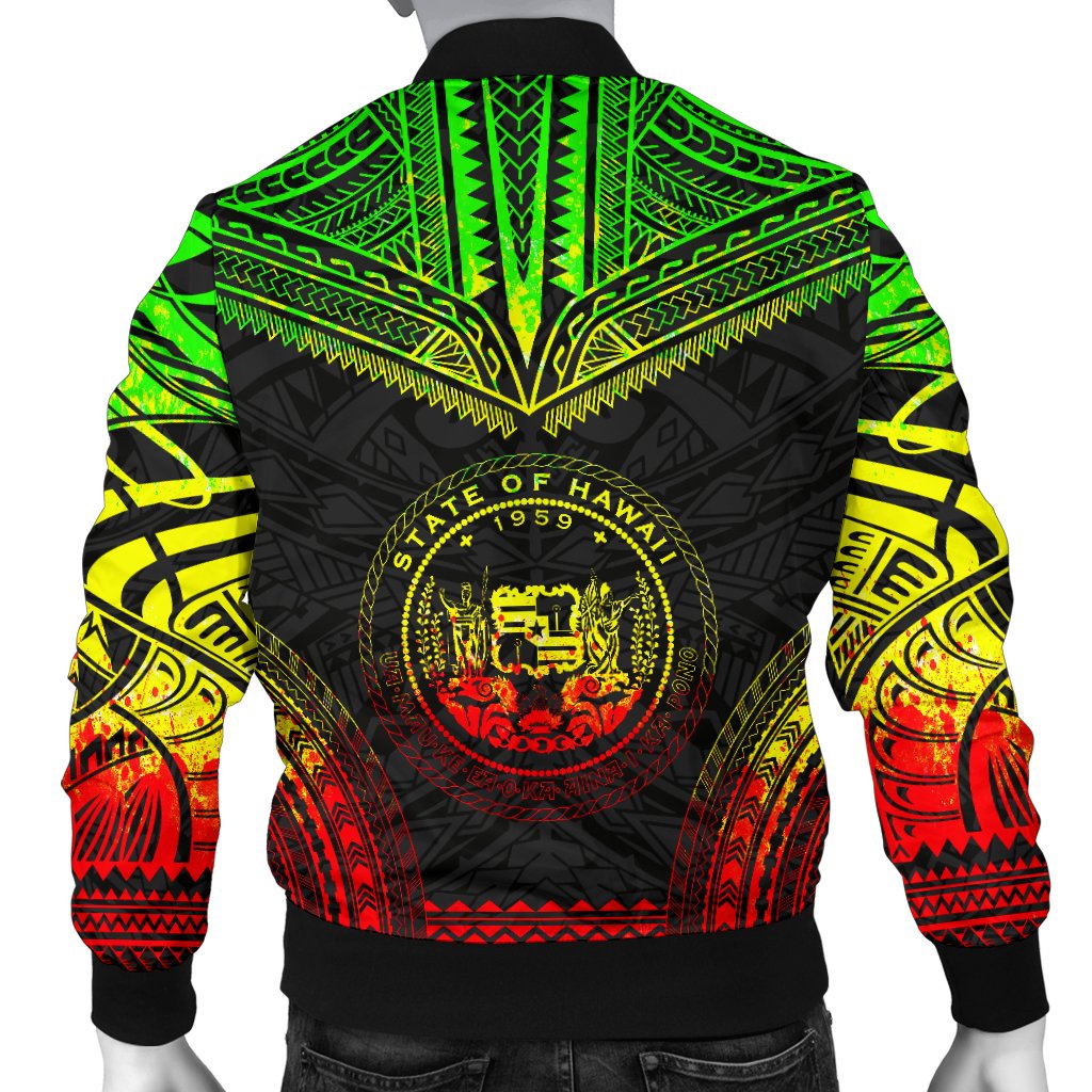 Hawaii Polynesian Chief Men's Bomber Jacket - Reggae Version - Polynesian Pride