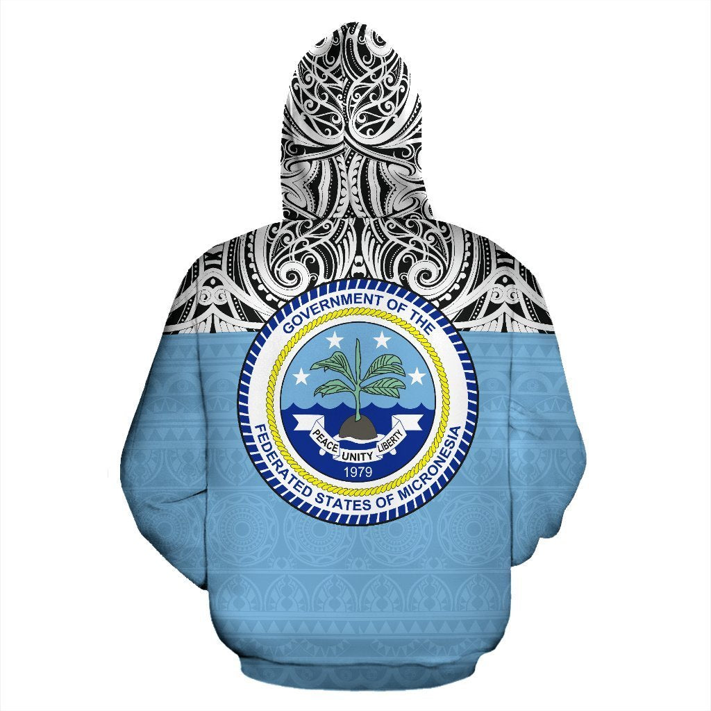 Pohnpei All Over Zip up Hoodie Polynesian Hoodie Style - Polynesian Pride