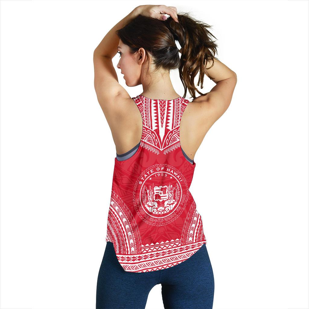 Hawaii Women's Racerback Tank - Polynesian Chief Flag Version - Polynesian Pride
