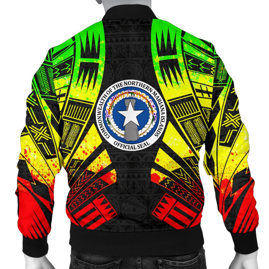 Northern Mariana Islands Men Bomber Jackets - Polynesian Tattoo Reggae - Polynesian Pride
