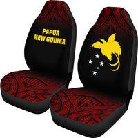 Papua New Guinea Car Seat Covers - Papua New Guinea FLag Polynesian Tattoo Fog Red - Polynesian Pride