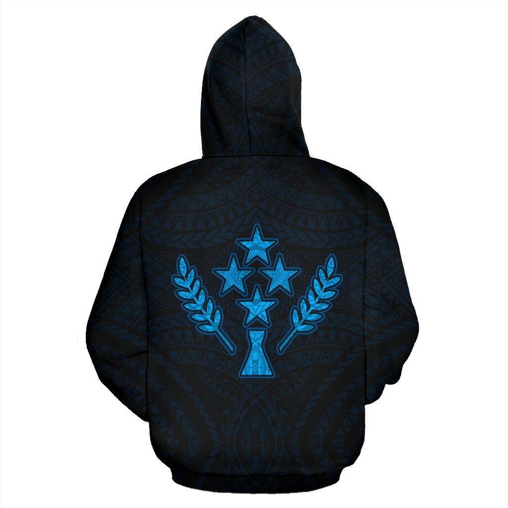 Kosrae Custom Zip up Hoodie Micronesia Kosraean Warrior Blue - Polynesian Pride