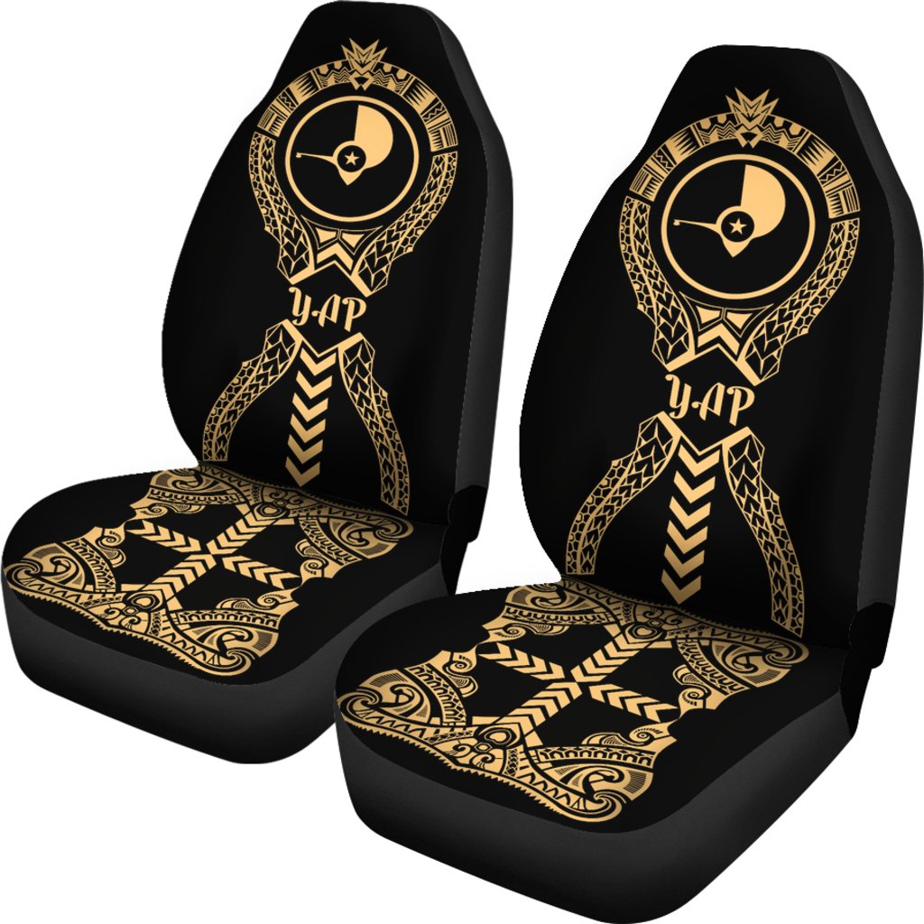 Yap Car Seat Covers - Yap Flag Micronesian Tribal Gold - Polynesian Pride