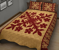 Hawaiian Quilt Pattern Flower Skillful Quilt Bed Set - Polynesian Pride