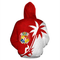 Tonga Hoodie Tonga Coat of Arms Coconut Tree - Polynesian Pride