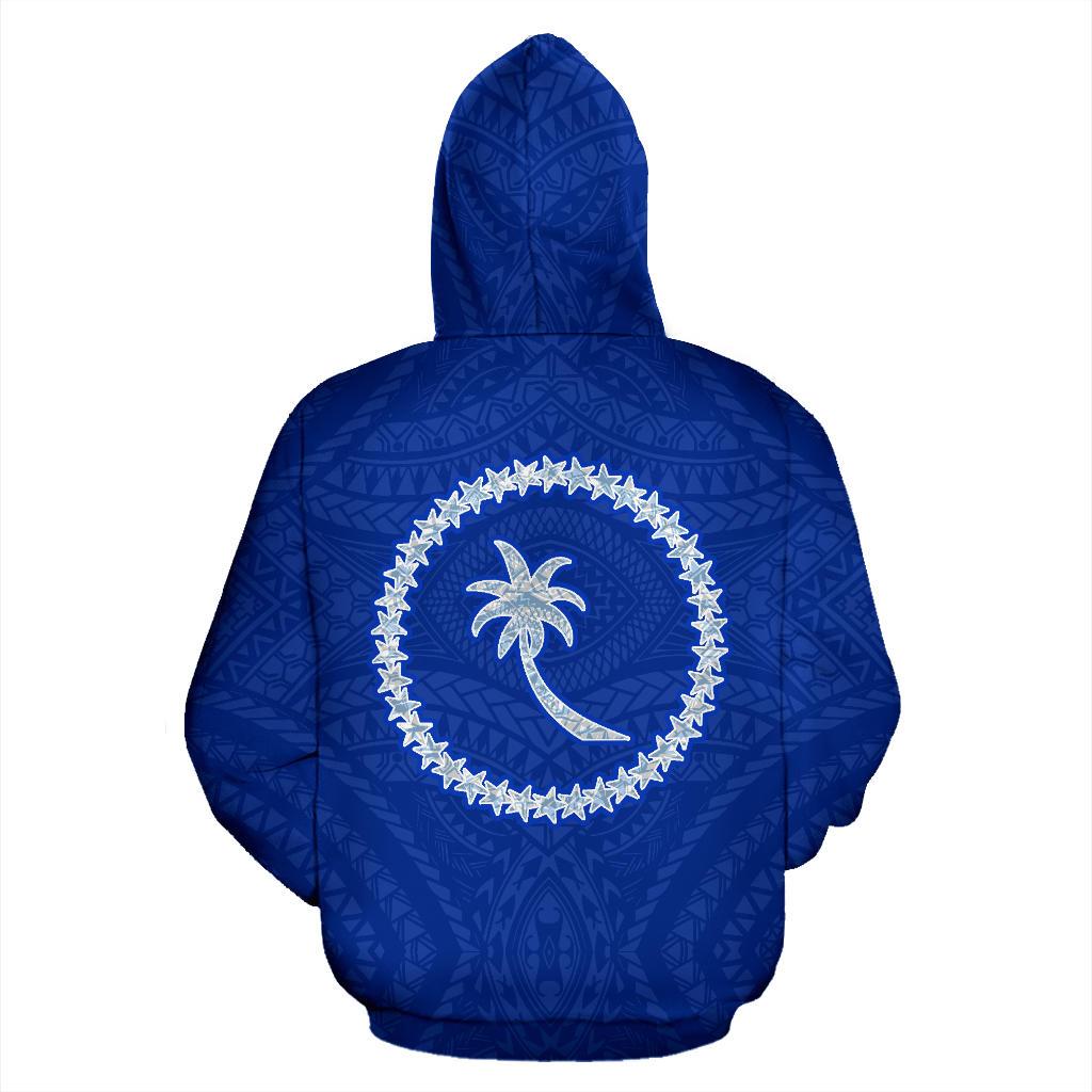 Chuuk Zip up Hoodie Micronesia Chuukese Warrior Flag Color - Polynesian Pride