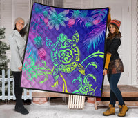 Hawaii Turtle Tropical Kanaka Maoli Premium Quilt - Yez Style - Polynesian Pride