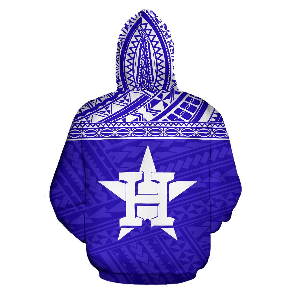 Poly Halawa ll Over Hoodie Polynesian Royal Blue Version - Polynesian Pride