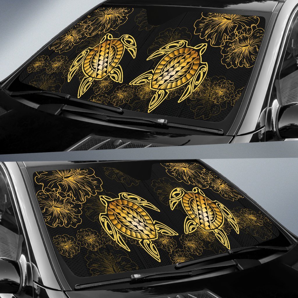 Hawaiian Turtle Hibiscus - Auto Sun Shades - Flora Style - Polynesian Pride