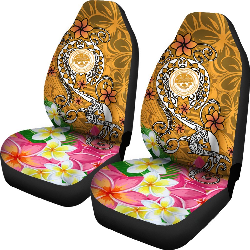 FSM Car Seat Covers - Turtle Plumeria (Gold) - Polynesian Pride