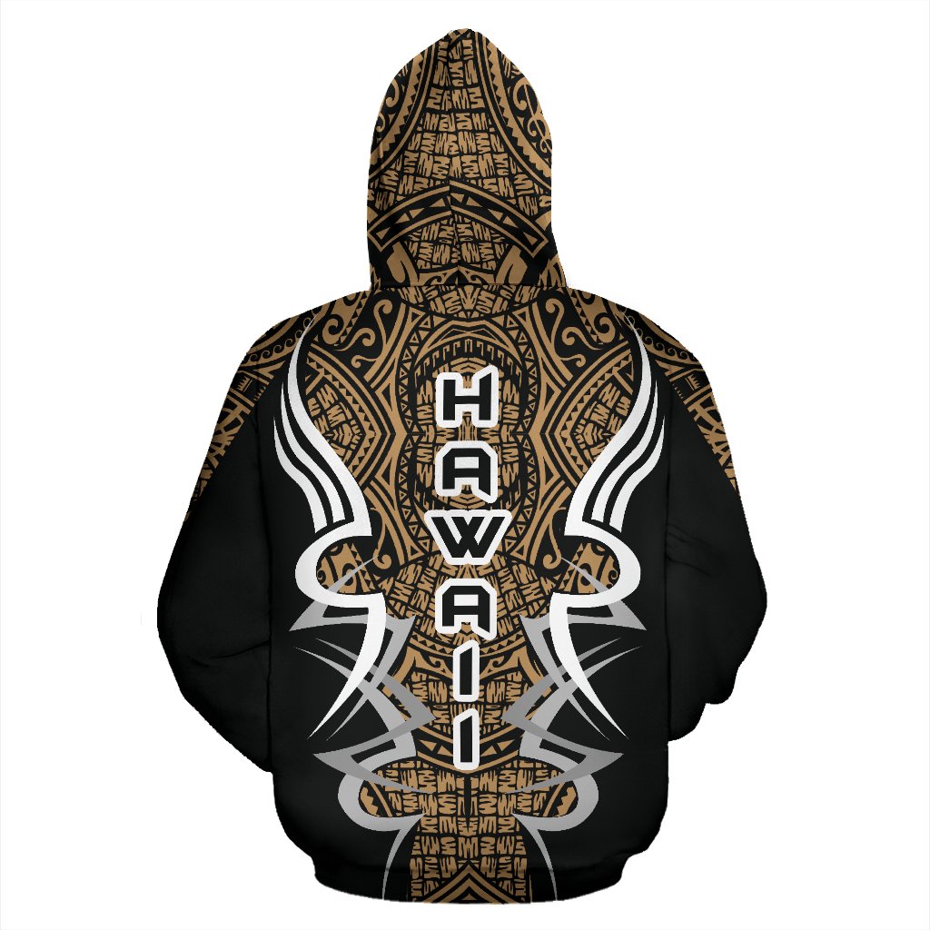 Kanaka Map Zip up Hoodie Gold Armor Style - Polynesian Pride