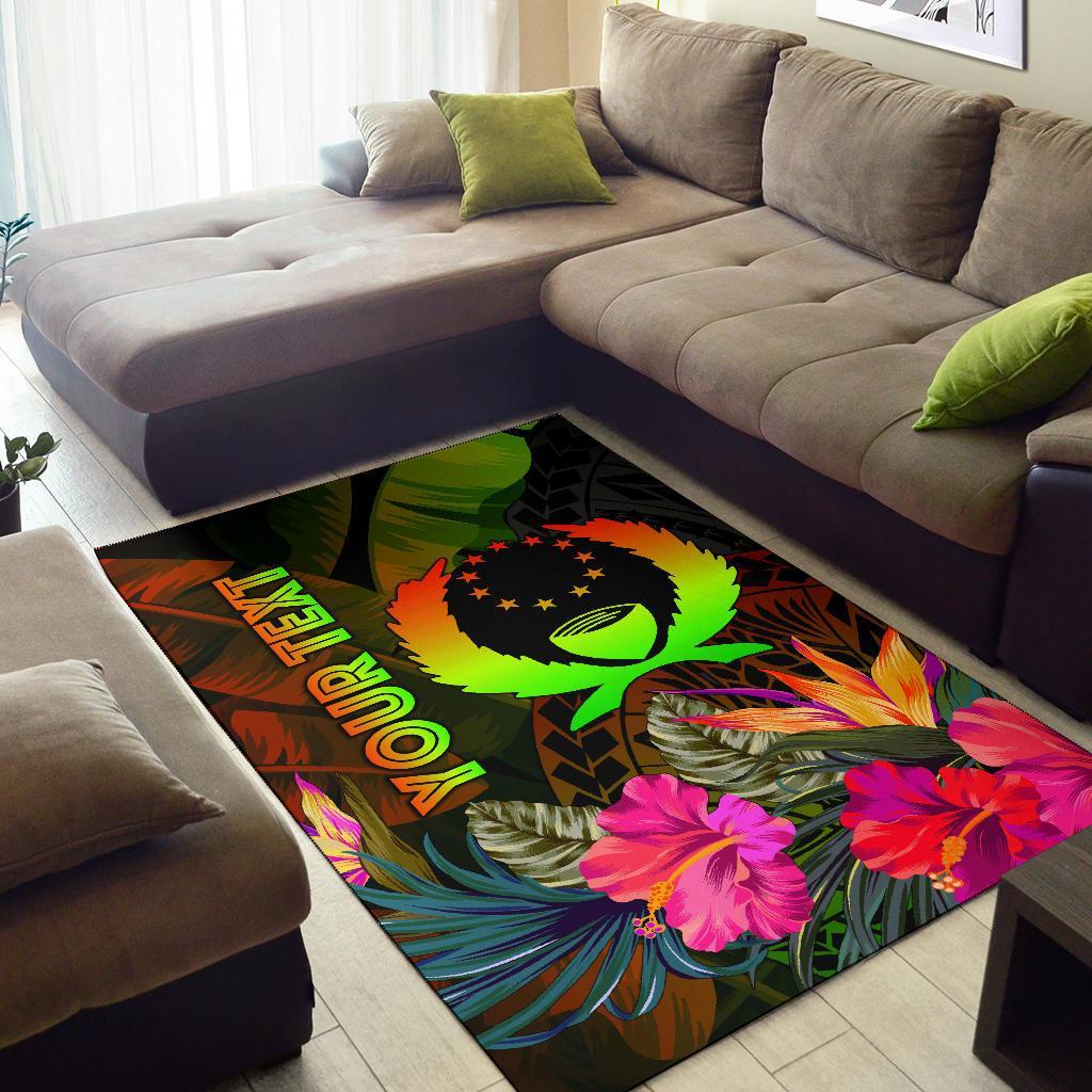Pohnpei Polynesian Personalised Area Rug - Hibiscus and Banana Leaves - Polynesian Pride