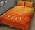 Sun In Leo Zodiac Quilt Bed Set Polynesian Tattoo Simple - Orange - Polynesian Pride