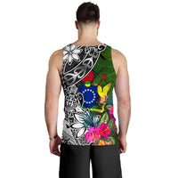 Cook Islands Men Tank Top - Turtle Plumeria Banana Leaf - Polynesian Pride