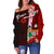 Fiji Polynesian Custom Personalised Women's Off Shoulder Sweater - Coat Of Arm With Hibiscus - Polynesian Pride