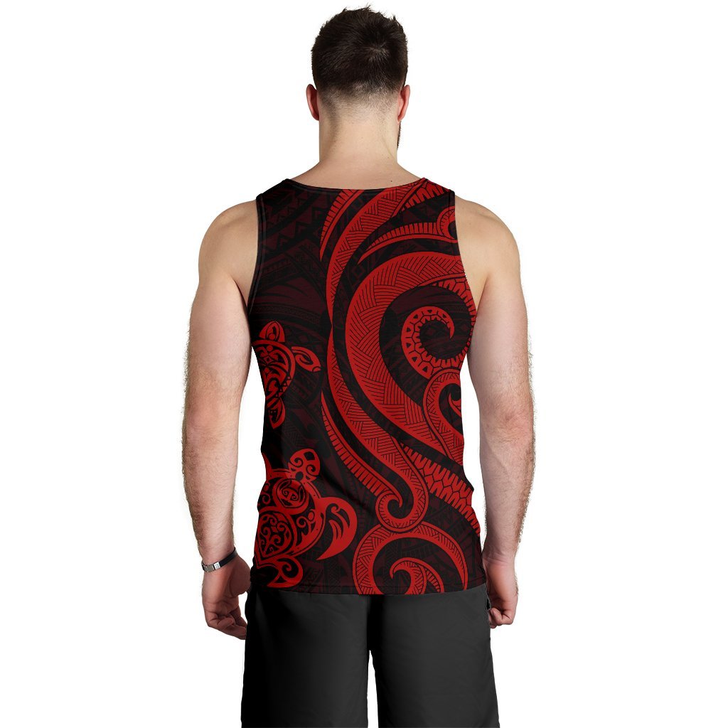 New Caledonia Men's Tank Top - Red Tentacle Turtle - Polynesian Pride