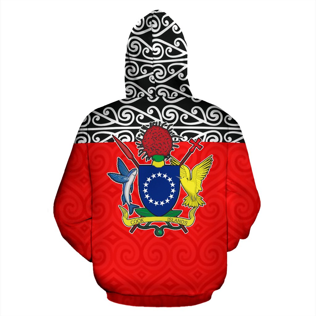 Cook Islands All Over Hoodie Polynesian Red Version - Polynesian Pride