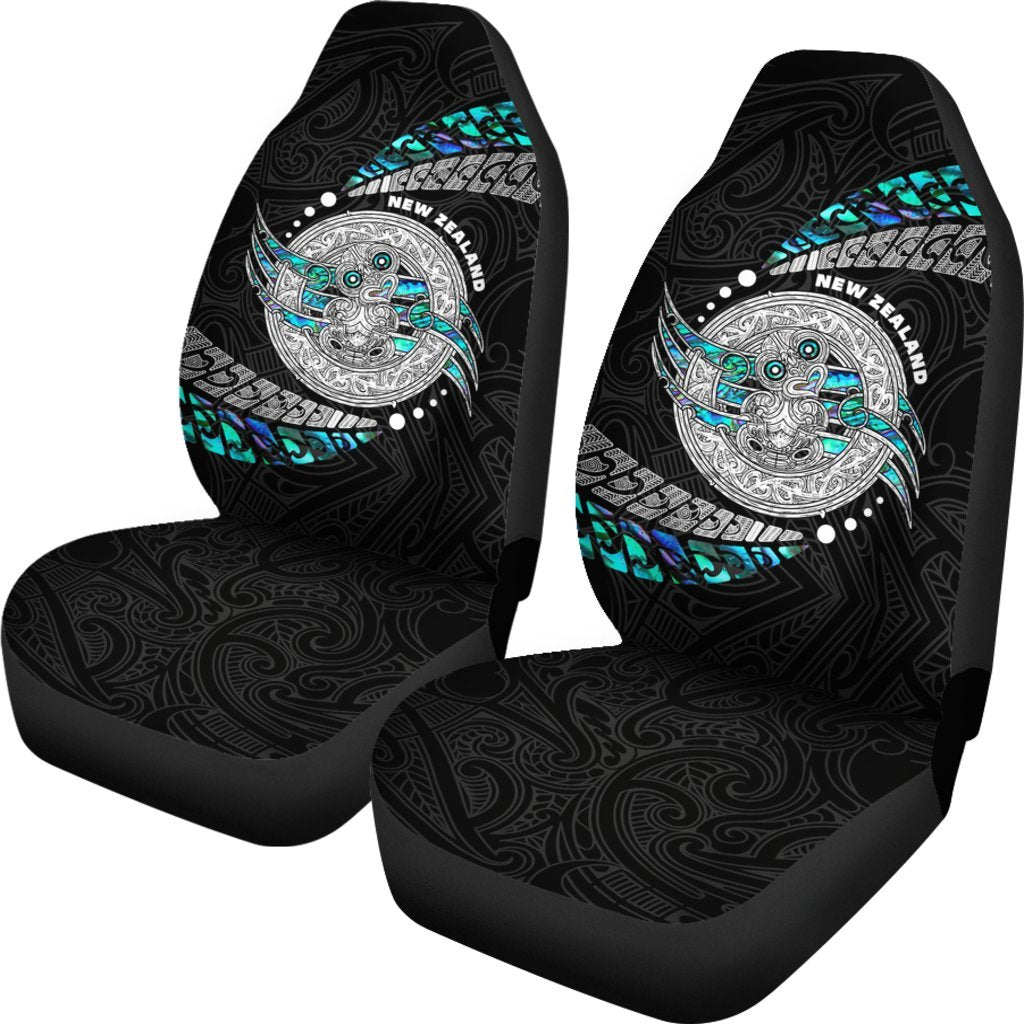 Maori New Zealand Car Seat Covers Hei Tiki Sport Style Universal Fit Black - Polynesian Pride