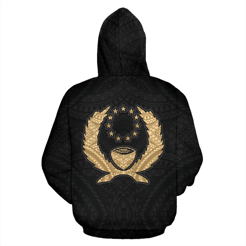 Pohnpei Hoodie Micronesia Pohnpeian Warrior Gold - Polynesian Pride