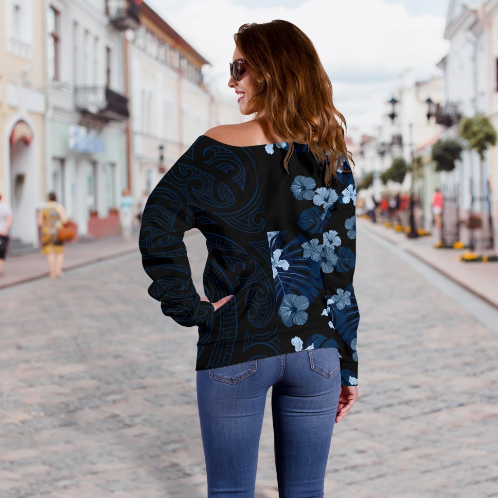 Tropical Polynesian - Hawaiian Women's Off Shoulder Sweater - Curtis Style - Polynesian Pride