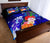 Marshall Islands Quilt Bed Set - Humpback Whale with Tropical Flowers (Blue) - Polynesian Pride