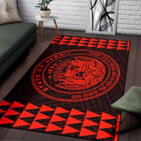 Kakau Seal Of Hawaii Polynesian - Orange Rug - Polynesian Pride