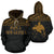 Papua New Guinea Polynesian ll Over Hoodie Gold Horizontal Unisex Black - Gold - Polynesian Pride