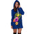 Hawaii Polynesian Women's Hoodie Dress - Floral With Seal Blue - Polynesian Pride