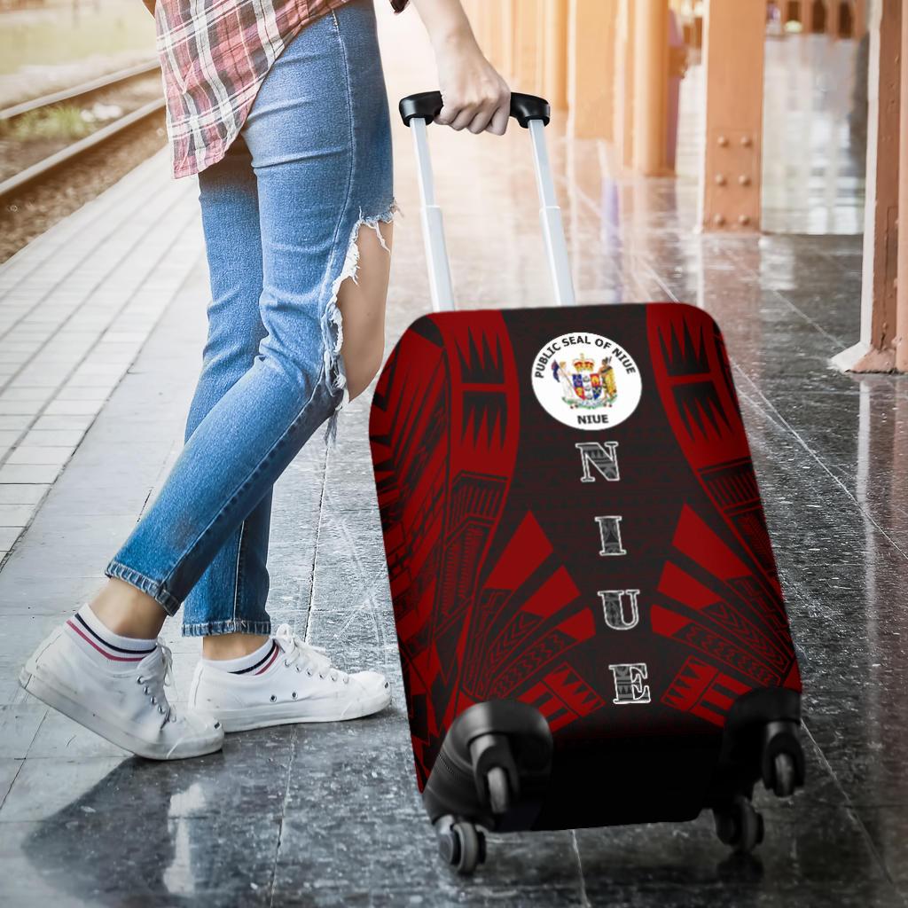 Niue Luggage Cover - Polynesian Tattoo Red - Polynesian Pride