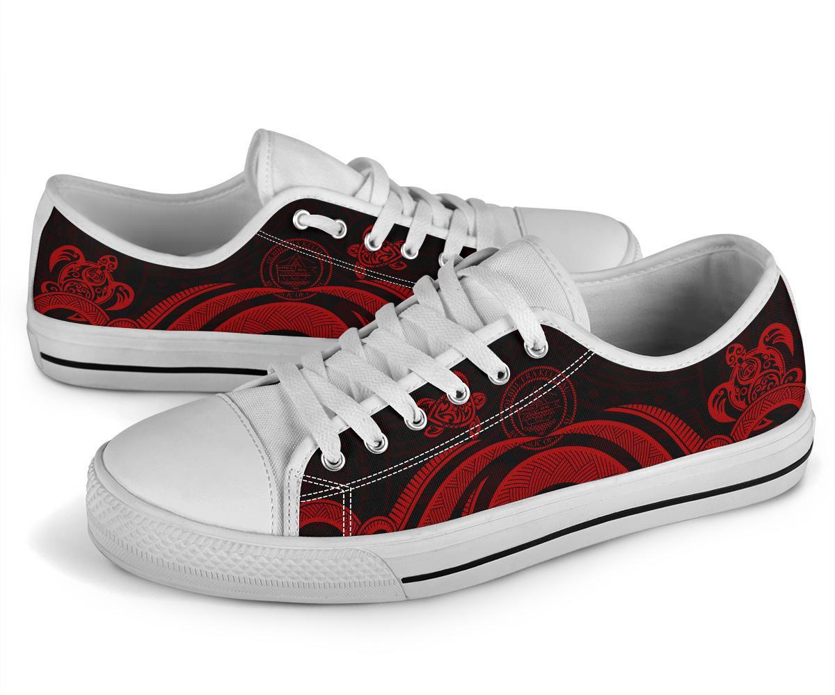 Palau Low Top Canvas Shoes - Red Tentacle Turtle - Polynesian Pride
