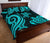 Hawaii Polynesian Quilt Bed Set - Turquoise Kanaka Maoli Tentacle Turtle - Polynesian Pride