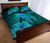 Hawaiian Whale Swim Hibiscus Polynesian Quilt Bedding Set - Turquoise - Polynesian Pride