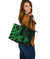 Palau Large Leather Tote - Green Tentacle Turtle - Polynesian Pride