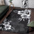 Hibiscus And Plumeria B&W Area Rug AH - Polynesian Pride