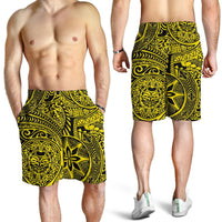 Polynesian Hawaiian Style Tribal Tattoo Yellow Men's Short - Polynesian Pride