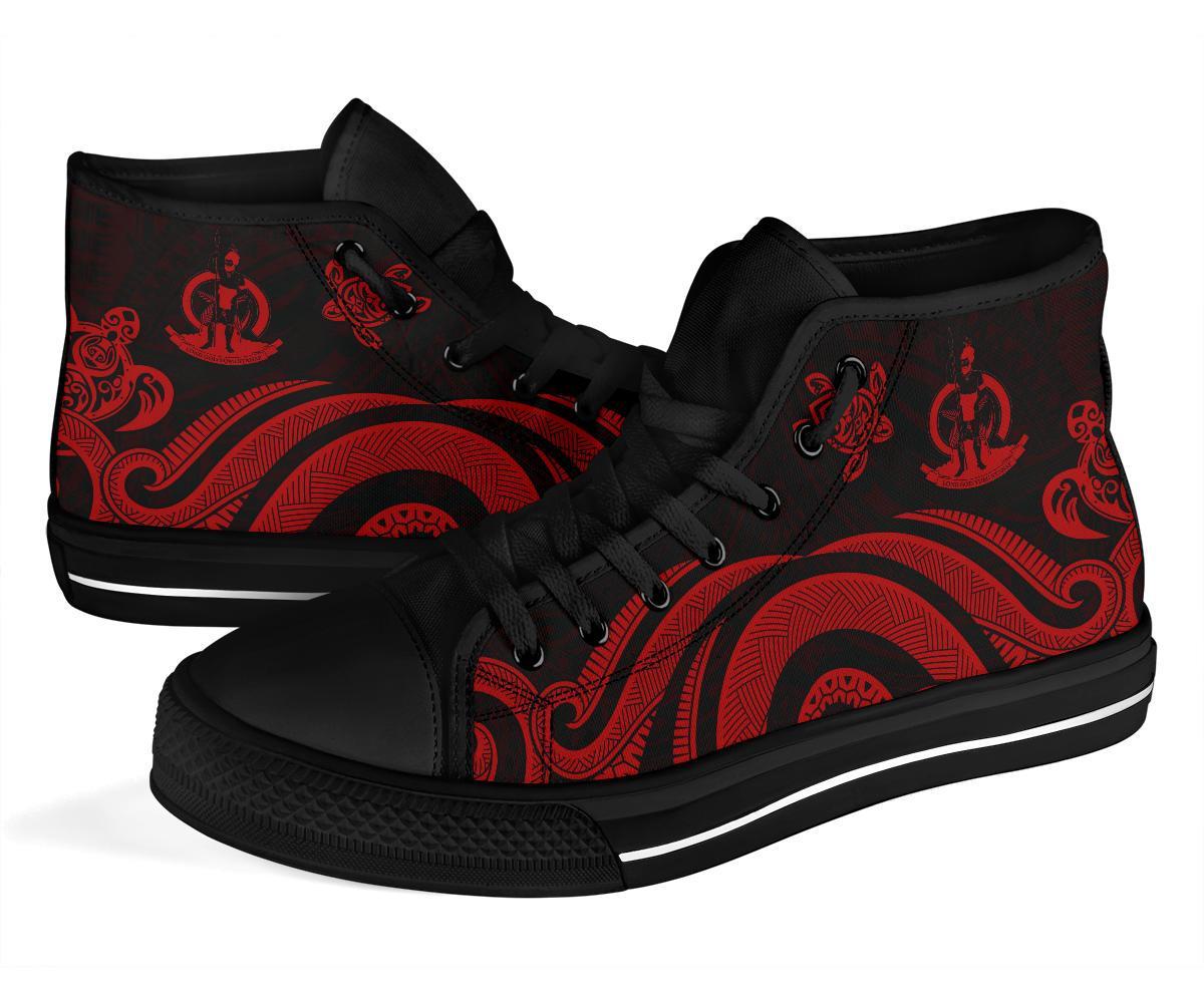 Vanuatu High Top Canvas Shoes - Red Tentacle Turtle - Polynesian Pride