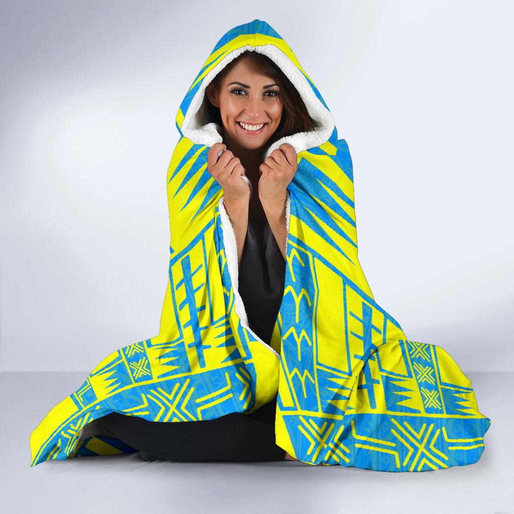 Palau Hooded Blanket - Polynesian Tattoo Flag - Polynesian Pride