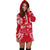 Fiji Polynesian Hoodie Dress Map Red White - Polynesian Pride