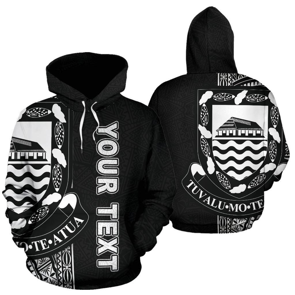 Tuvalu Polynesian Custom Hoodie Line Black Unisex Black - Polynesian Pride