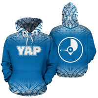 Yap All Over Hoodie Blue Fog Style Unisex Blue - Polynesian Pride