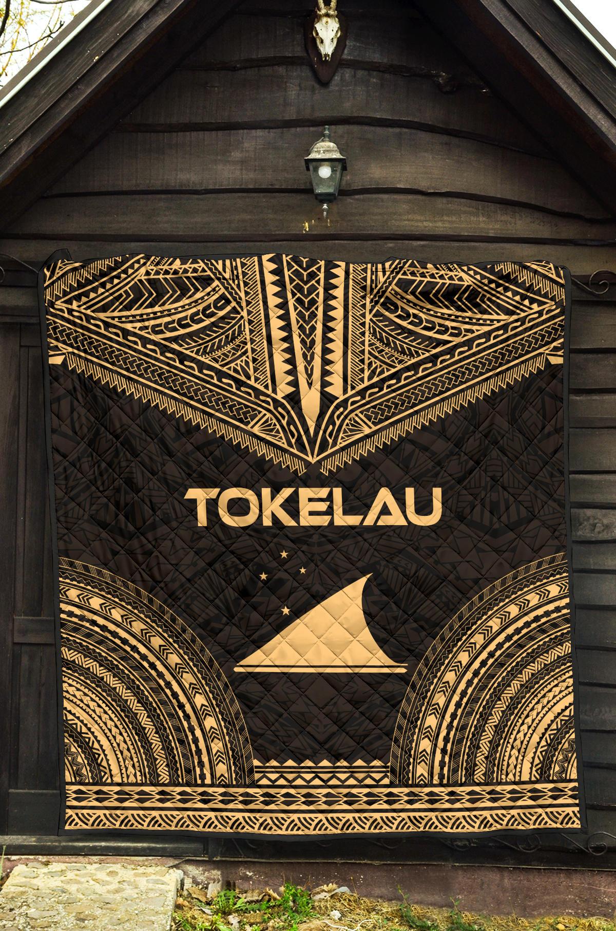 Tokelau Premium Quilt - Tokelau Flag Polynesian Chief Gold Version - Polynesian Pride