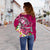 Guam Custom Personalised Women's Off Shoulder Sweater - Turtle Plumeria (Pink) - Polynesian Pride