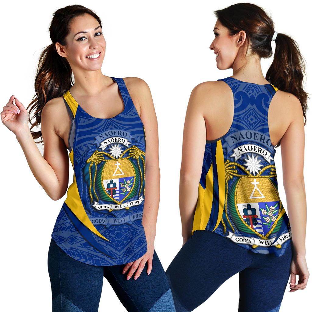 Nauru Polynesian Racerback Tank (Women) - Nauru Spirit (Blue) - Polynesian Pride