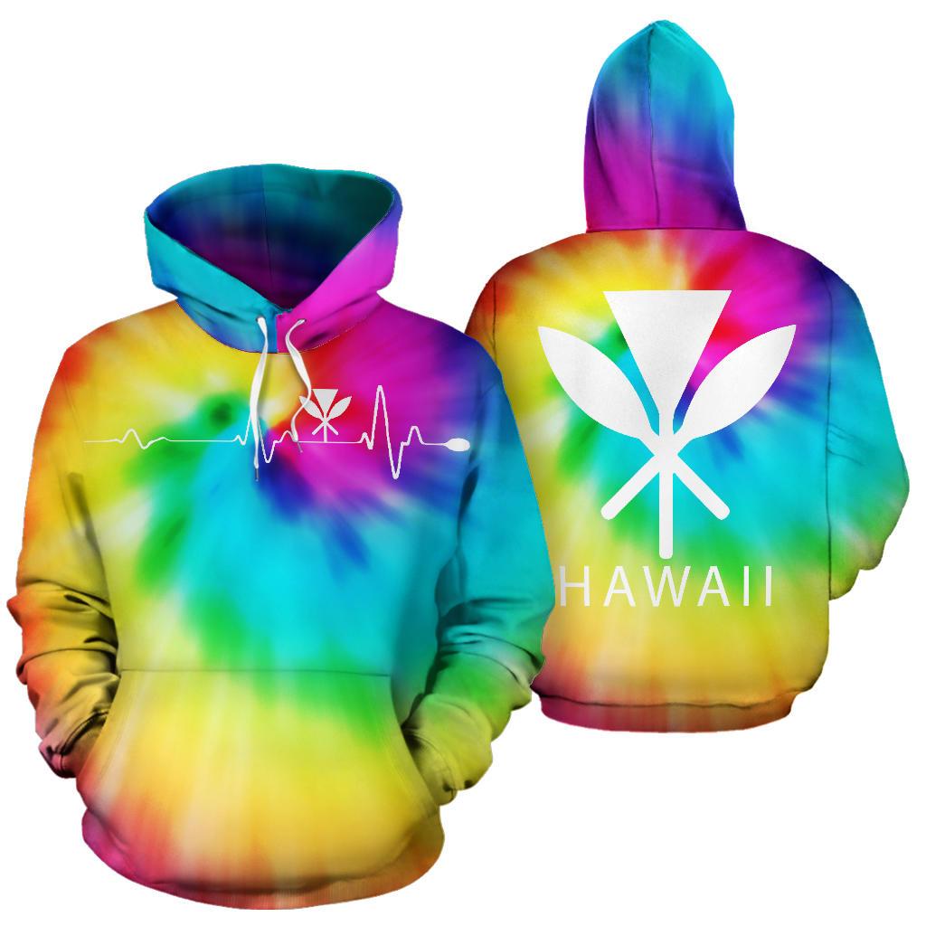 Hawaiian Kanaka Hoodie Tie Dye Unisex Yellow - Polynesian Pride