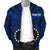 Cook Island Personalised Men's Bomber Jacket - Seal With Polynesian Tattoo Style ( Blue) - Polynesian Pride